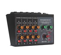WOVELOT Karaoke - Mezclador profesional de 8 canales, para estudio de audio y DJ - Amplificador - Micrófono digital - Mezclador de audio (enchufe europeo)