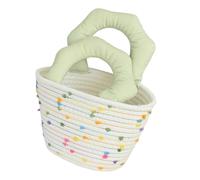 Woven Bag - Handmade Colorful Dot Basket Organizer, Cotton Rope Beach Tote, Casual Tote Bag for Teen Girls Lady, Storage for Mobile Phone Cosmetic Notebook Shopping Stylish Everyday Carry Usage