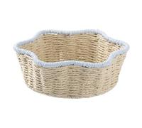 Woven Basket - Tableta de ratán para servir comida | Cuerda de algodón natural | Organizador decorativo hecho a mano para frutas, aperitivos, cocina doméstica, pantry, countertop, mesa de comedor