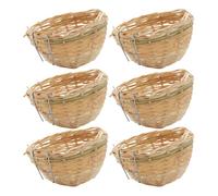 Woven Bird Nest, 6 x artesanales para exteriores, Natural Habitat Shelter, Decorative Breeding Bed for Wildlife Care, Eco-Friendly Hanging Nest for Front Door, and Garden Decor