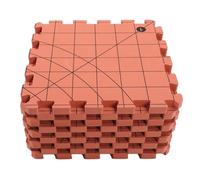 Woven block cushion brick, red foam board crochet project, interlock suit, gift for craftsman