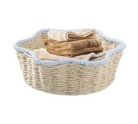 Woven Fruit Basket - Decorative Kitchen Counter Food Basket Imitation Rattan,Kitchen & Dining Tableware Holder For Living Room Home Nursery Countertop Pantry Dining Table Easter Christ