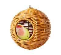 Woven Imitation Rattan Parrot Breeding Nest | Breathable Chew-Resistant Hiding Hut | 5.5 Inch Cage Bird House | Lovebird Cockatiel Spawning Shelter