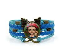 Woven Men,Blue Rope Cartoon Lady Character Monkey Animal,Time Gemstone Multi-Layer Hand-Woven Glass Combination Jewelry Ladies Fashion European and American Jewelry