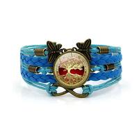 Woven Men,Blue Rope Tree of Life Plant,Time Gemstone Multi-Layer Hand-Woven Glass Combination Jewelry Ladies Fashion European and American Jewelry