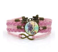 Woven Men,Pink Rope, African Elephant, Mother Animal,Time Gemstone Multi-Layer Hand-Woven Glass Combination Jewelry Ladies Fashion European and American Jewelry