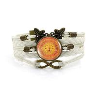 Woven Men,White Rope en Yellow Ring of Life Tree Plant,Time Gemstone Multi-Layer Hand-Woven Glass Combination Jewelry Ladies Fashion European and American Jewelry