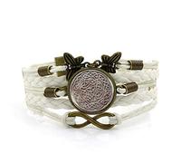 Woven Men,White Rope, Personality, Rune Art,Time Gemstone Multi-Layer Hand-Woven Glass Combination Jewelry Ladies Fashion European and American Jewelry