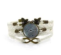 Woven Men,White Rope Sacred White Maze Art,Time Gemstone Multi-Layer Hand-Woven Glass Combination Jewelry Ladies Fashion European and American Jewelry