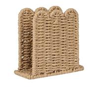 Woven Napkin Holder - Rustic Tabletop Organizer, Scalloped Vertical Dispens | Dimensiones: 15 x 6,5 x 14 cm. Peso: 200 g. Material tejido. Bordes festoneados decorativos. Capacidad para servilletas de