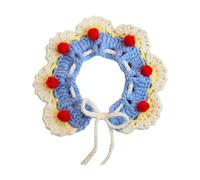 Woven Pet Collar | Hand Knitted Soft Adjustable Cat Bib for Small Dogs/Cats | Cute Fashion Lace Design for Parties/Daily Walks (Princess Color L)