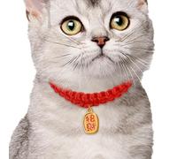 Woven Pet Collar, Year of the Snake Kitten Scarf, Red Puppy Neck Collar Decor, Adjustable Pet Collar for Cats, Puppy, Small Dogs Adjustable Woven Pet Collar, Year of The Snake Kitten Scarf, Red Puppy