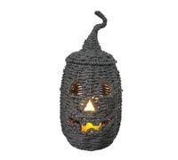 Woven Pumpkin Candle Holder - Black Desk Accessory for Halloween Party