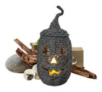 Woven Pumpkin Halloween | Candle Holder Halloween Desk Ornament | Farmhouse