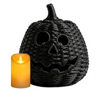 Woven Pumpkin Halloween | Halloween Storage Container With LED Candle