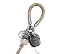 Woven Rope Wristlet Keychain, Heavy-Duty Metal Multi-Ring Car Key Holder | High-Density Woven Rope Construction Offers Fray Resistance and Long-Lasting Durability, Multi-Ring Metal Holder