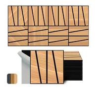 WoveN SounD Paneles de pared acústicos artesanales, roble natural, 12 x 12 pulgadas, paquete de 16, prisma cortado, chapa de madera, adhesivo, absorción de sonido, amortiguación de sonido, decoración