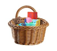 Woven Storage Basket, Wall Hanging Fruit & Vegetable Organizer Bin, 15x10x15cm, Handwoven Shelf Basket for Entryway, Playroom Toy Storage, Laundry Room Organization
