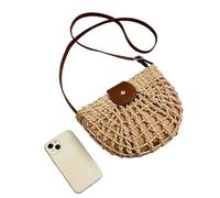 Woven Straw Handbag - Hollowed Out Summer Beach Purse, Lightweight Tote Bag