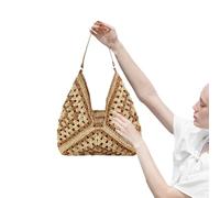 Woven Tote Bag, Top Handle Shoulder Bag, Large Summer Beach Straw Purse with Retro Design and Spacious Interior, Lightweight Fashion Bags for Vacation, Travel Outdoor Party and Daily Use