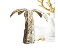 Woven Tree Decor, Artificial Desk Figurine, 9.84 Inches Coco Tree Ornament with Realistic Scene Design, Handcrafted Woven Sculpture, Home Decor Accent with Natural Style, Desk Decors for Bookshelf Use