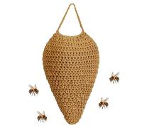 Woven Wasp Nest Decoy, Fake Bee Hive, 14.17 x 7.87 pulgadas, decoración de jardín colgante, diseño resistente a las inclemencias del tiempo, Hornet Deterrents for Natural Control, Outdoor Porch or
