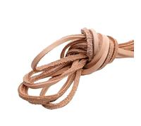 WOVSTNOV - Cordón de búsqueda de alta calidad de piel auténtica de vaca plana de 2 mm de ancho, 10 mm de grosor (5 metros, 2 x 1 mm)