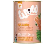Wow Alimento Húmedo para Perros | Varios Sabores | 6 x 400 Gr | (Salmón con Diente De León)
