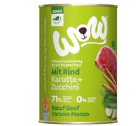 Wow Alimento Húmedo para Perros | Varios Sabores | 6 x 400 Gr | (Vacuno con Zanahorias)