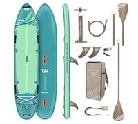WOW Beacher 12.0 Sup Pádel Inflable 365 cm x 86 cm - Stand Up Paddle XXL Ultra Estable 2-3 Personas, Carga 220 kg, Paquete Completo, Pádel 2 en 1 Kayak, Paddle Familia