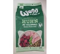 Wow Cat Premium Comida seca para gatos, pollo con hierba gatera, sin cereales, 84% proteína animal, 2 kg
