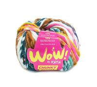 WOW CHUNKY BOOM de Katia en ovillos de 100 gramos y 75 metros. (300 - Petroleo-Morado perlado-Rosa)