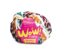 WOW CHUNKY BOOM de Katia en ovillos de 100 gramos y 75 metros. (301 - Caramelo-Marrón-Azul-Rojo)