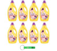 WOW Detersivo Liquido Per Bucato - Detergente líquido para ropa (8 unidades, aroma a flor de loto, 28 lavados, 1850 ml, incluye llavero Beni Culinari gratuito)