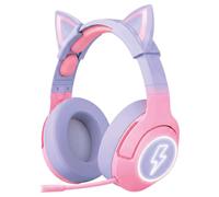 WOW GENERATION - Auriculares Gaming para Niña Inalámbricos Bluetooth con Micrófono Retráctil, Sonido 3D, Luces RGB, Carga Rápida, Diadema Ajustable, Cascos Gamer para PC, Consola y Móvil