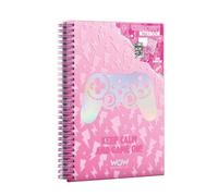 WOW GENERATION - Libreta de Actividades A5 Profesión Gamer Valentina con Pegatinas, Rasca y Descubre para Niñas