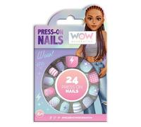 WOW GENERATION - Set 24 Uñas Adhesivas Niña - Uñas Postizas Infantiles Fáciles de Aplicar, Manicura Sin Pegamento, Diseños Coloridos, Juguete Belleza Niñas 4+