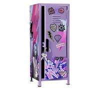 WOW GENERATION - Taquilla Metálica Infantil con Imanes y Stickers Decorativos, Organizador de Escritorio y Juguete Creativo para Niñas