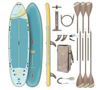 WOW Lagoon 14.0 Sup Inflable XXL 426 cm x 89 cm - Pádel Gran Capacidad 280 kg, 3 Paletas 2 en 1 incluidas, Pack completo, Stand Up Paddle Familiar Ultra Estable, Compatible Kayak