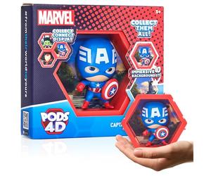 Wow! PODS - 4D Marvel Capitán América, Figura Coleccionable única conectable Que explota de su Mundo en el tuyo, exhibición de Pared o Estante, Juguetes y Regalos de Marvel, Serie 1 n.º 455