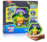 WOW! PODS - 4D Ninja Turtles Donatello, Figura Coleccionable única conectable Que explota de su Mundo en el tuyo, exhibición de Pared o Estante, Juguetes y Regalos de Las Tortugas Ninja, Serie 1 n.º
