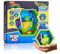 Wow! PODS - Tortugas Ninja 4D Leonardo, Figura Coleccionable única conectable Que explota de su Mundo en el tuyo, exhibición de Pared o Estante, Juguetes y Regalos de Las Tortugas Ninja, Serie 1 n.º