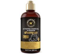 WOW Skin Science Champú de carbón activado y queratina - Limpieza completa de desintoxicación del cuero cabelludo - Restaura las hebras secas y dañadas - 500 ml, Negro, 16.9 Fl Oz (Paquete de 1)