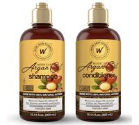 WOW Skin Science Juego de champú y acondicionador de aceite de argán marroquí - Juego de champú y acondicionador de aceite marroquí sin sulfato ni parabenos, Marrón, 16.9 Fl Oz (Paquete de 2)
