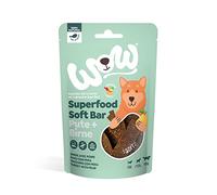 WOW Snacks blandos I Bars Pavo I Carne de pavo con pera para perros I 100% natural I Complemento alimenticio I Recompensa en el juego y entrenamiento (1 x 150 g)