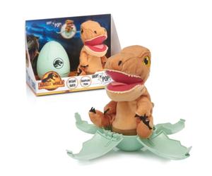 WOW! STUFF Jurassic World Drop 'n Pop Dino - T Rex | Huevo de Dinosaurio con Juguete de Peluche emergente | Producto Oficial de Dominion, Regalos y Juguetes Kids, Edad 5+, Multicolor