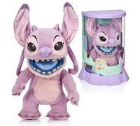WOW! STUFF: RealFX Disney Lilo & Stitch Angel Puppet - Peluche animatrónico de 18 pulgadas, más de 100 combinaciones de acción y sonido, apariencia, sensación, sonidos realistas. A partir de 6 años