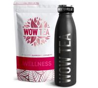 WOW TEA - Té Adelgazante De Hierbas Para Controlar El Peso | Té Detox | Té Ayurvédico + Botella Termica Con Infuser - 150 Gr + 500 ml | 100% Natural (Wellness Tea, Negra)