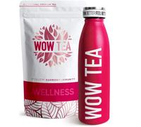WOW TEA - Té Adelgazante De Hierbas Para Controlar El Peso | Té Detox | Té Ayurvédico + Botella Termica Con Infuser - 150 Gr + 500 ml | 100% Natural (Wellness Tea, Rosa)
