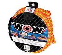 Wow World of Watersports 11-3010, Cuerda de Remolque de hasta 4 Jinetes, 60 pies, Resistencia a la Rotura de 400 Libras, Boyas flotantes de Espuma - Cuerda Resistente
